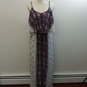 Japna White and Purple Maxi Dress